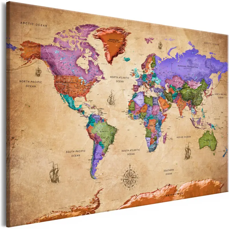 Schilderij - Colourful Travels (1 Part) Wide - 120x80 Produit De Marque