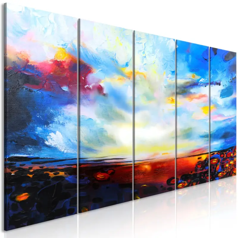 Haute Qualité Schilderij - Colourful Sky (5 Parts) Narrow - 225x90