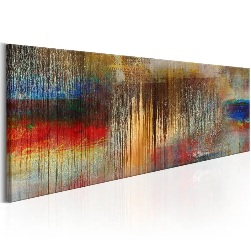 Schilderij - Colourful Rainstorm - 135x45 Vente Directe