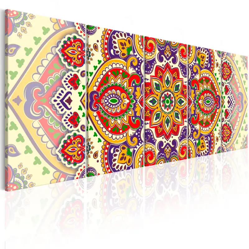 Schilderij - Colourful Ornament - 225x90 Vente Directe