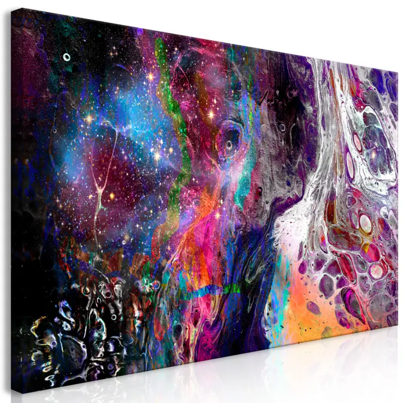 Bon Marché Schilderij - Colourful Galaxy (1 Part) Wide - 60x30