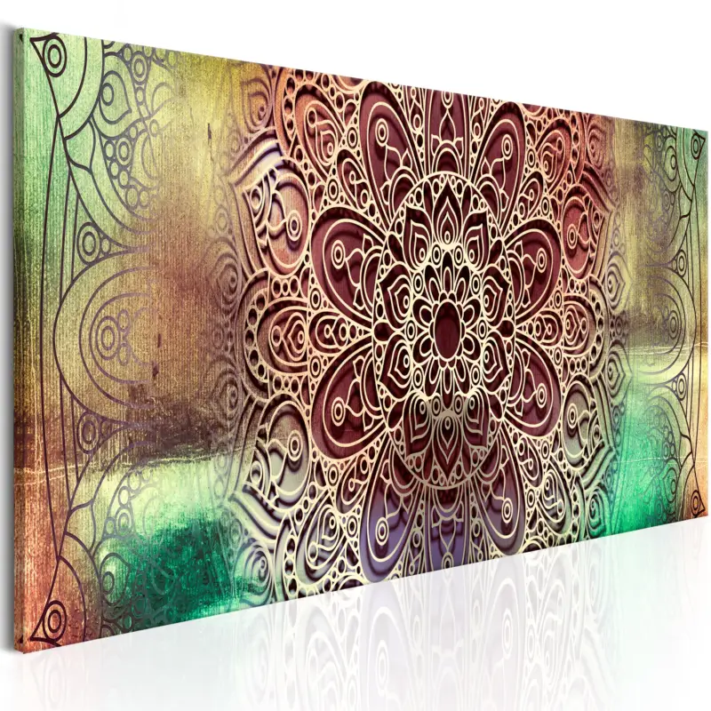 Haute Qualité Schilderij - Colourful Mandala - 120x40