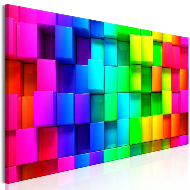 Schilderij - Colourful Cubes (1 Part) Narrow - 120x40 Promotion Saisonnière