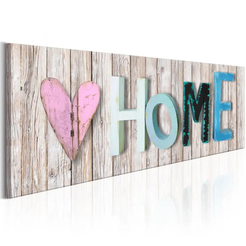 Schilderij - Colourful Cottage - 150x50 Must-Have