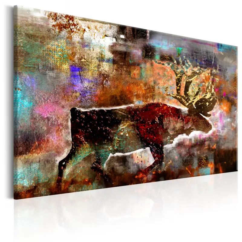 Certifié Schilderij - Colourful Caribou - 90x60