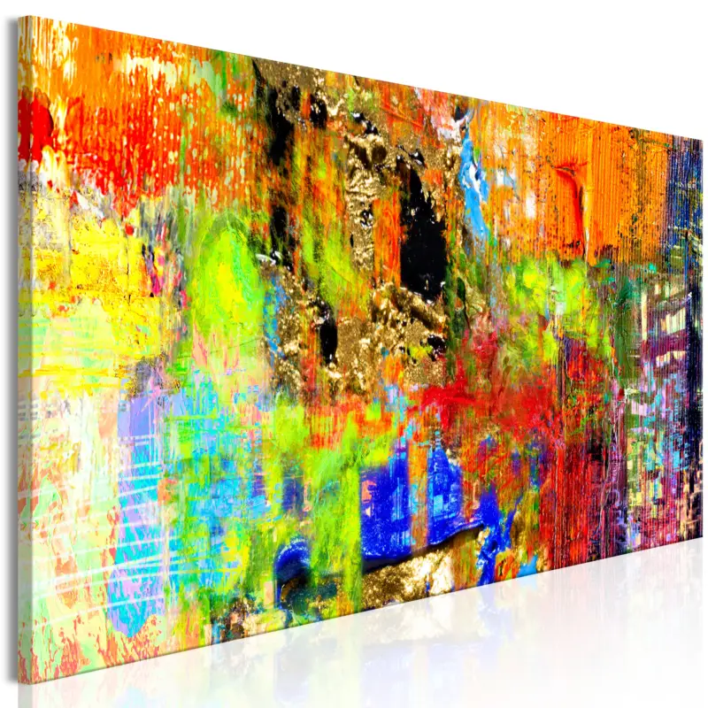 Schilderij - Colourful Abstraction (1 Part) Narrow - 150x50 Produit De Marque