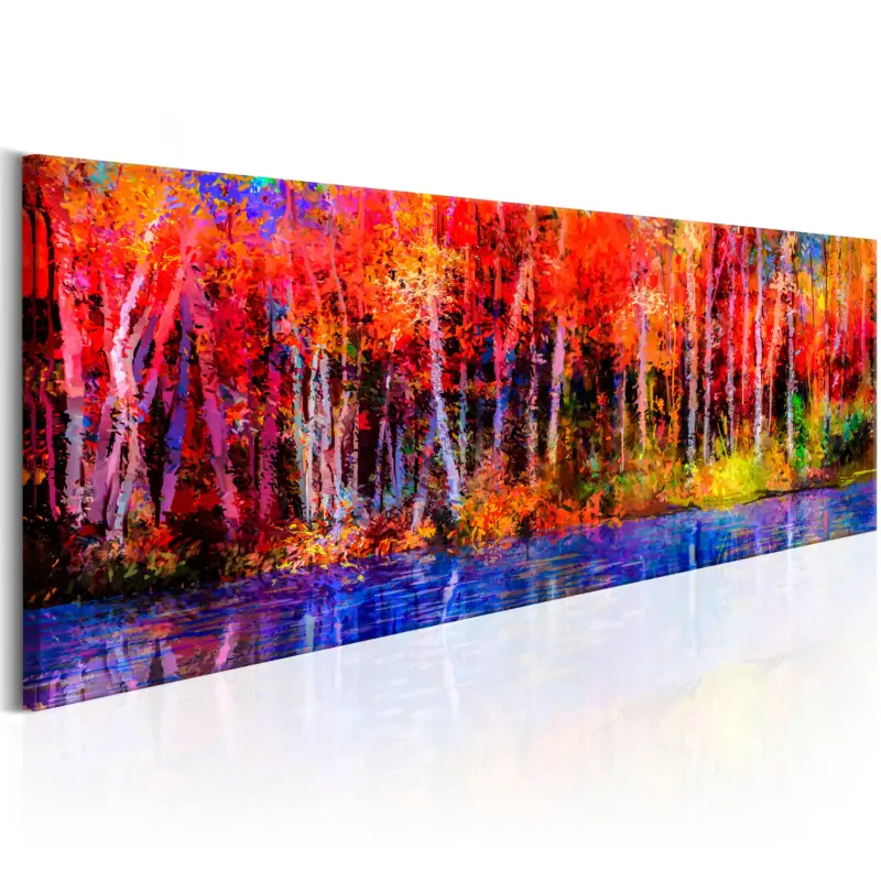 Usine Directe Schilderij - Colorful Autumn Trees - 150x50