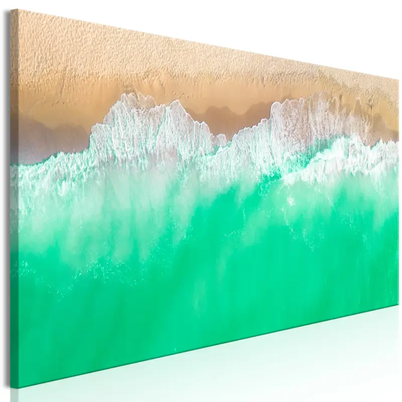 Schilderij - Coast (1 Part) Narrow Green - 120x40 Produit De Marque