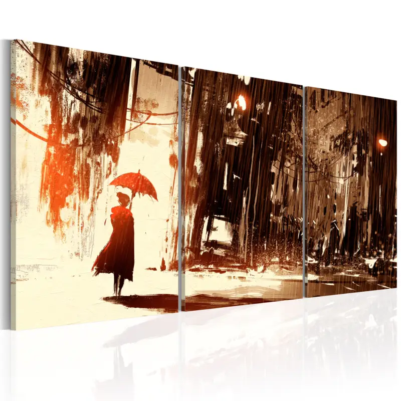 Authentique Schilderij - City in the Rain - 120x60