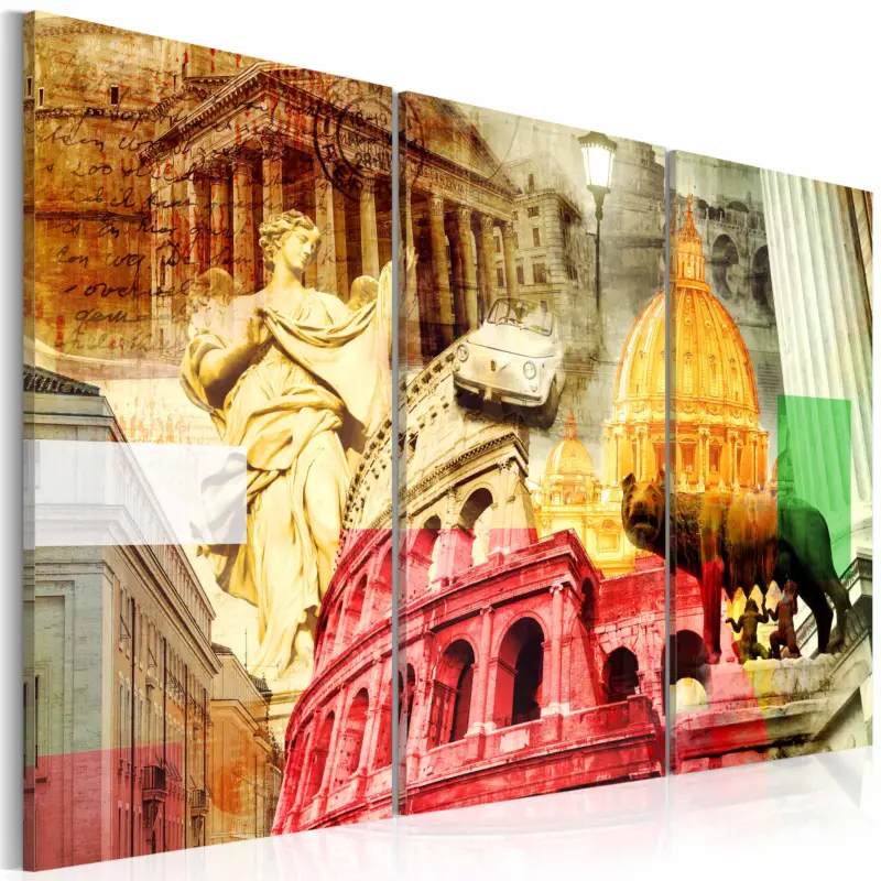Commander Maintenant Schilderij - Charming Rome - triptych - 90x60