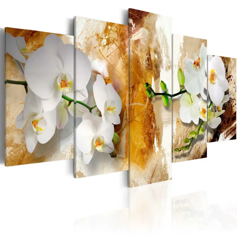Super Prix Schilderij - Brown Paint and Orchid - 100x50