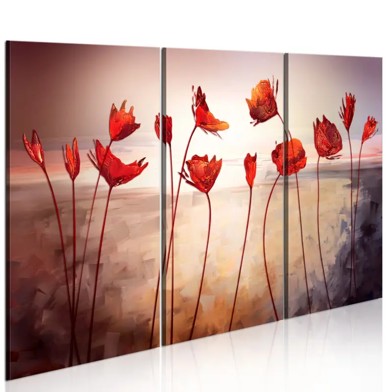Bon Plan Schilderij - Bright red poppies - 60x40