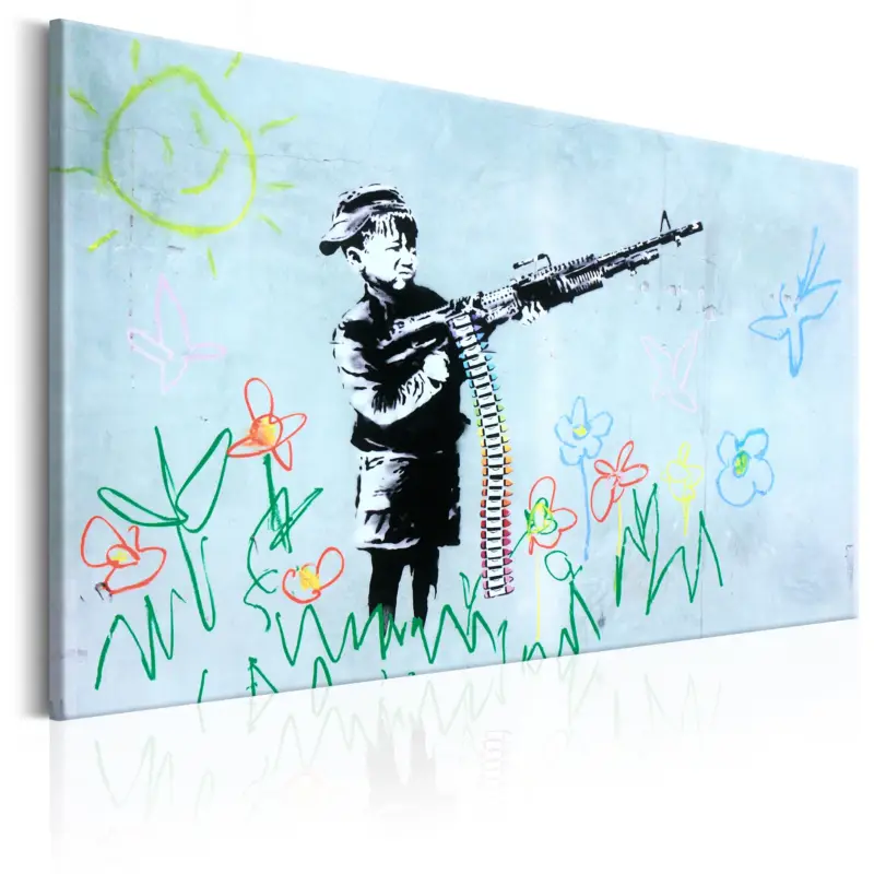 Soldes Schilderij - Boy with Gun by Banksy - 120x80
