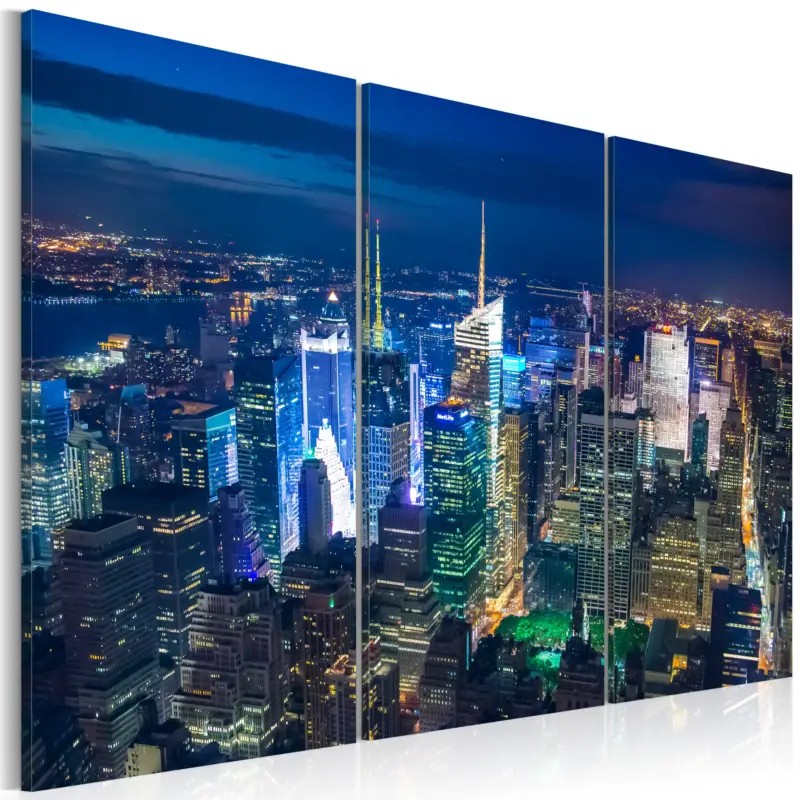 Dernière Chance Schilderij - Bird´s eye view of New York City by night - 120x80