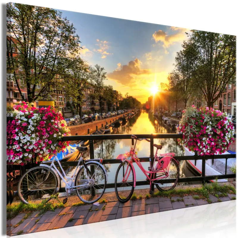 Bon Plan Schilderij - Bicycle City (1 Part) Wide - 90x60