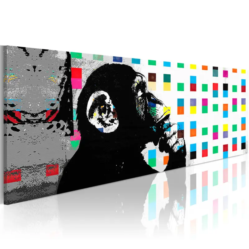 Commande En Gros Schilderij - Banksy: The Thinker Monkey - 135x45