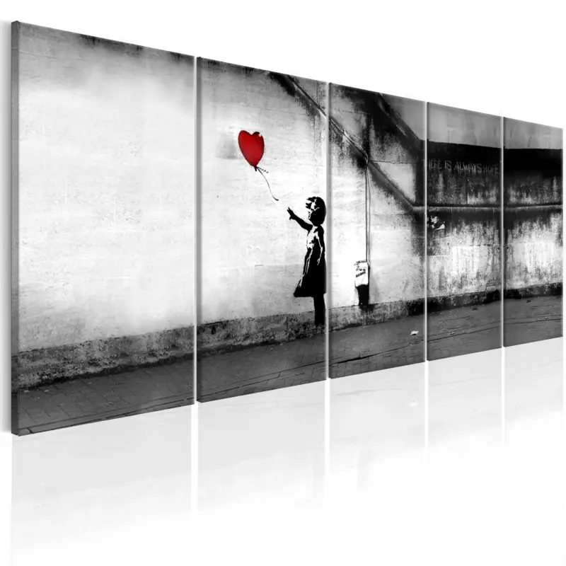 Soldes Schilderij - Banksy: Runaway Balloon - 225x90