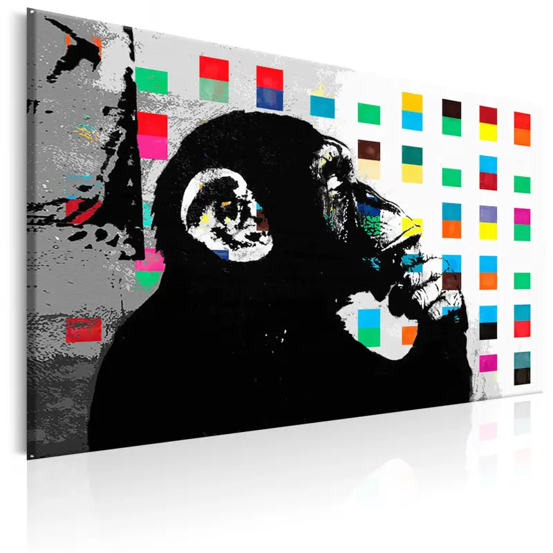 Certifié Schilderij - Banksy The Thinker Monkey - 60x40