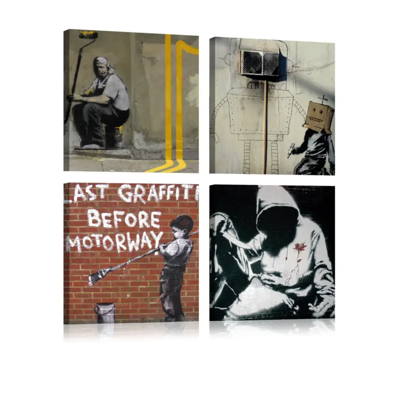 Commande En Gros Schilderij - Banksy - Street Art - 90x90