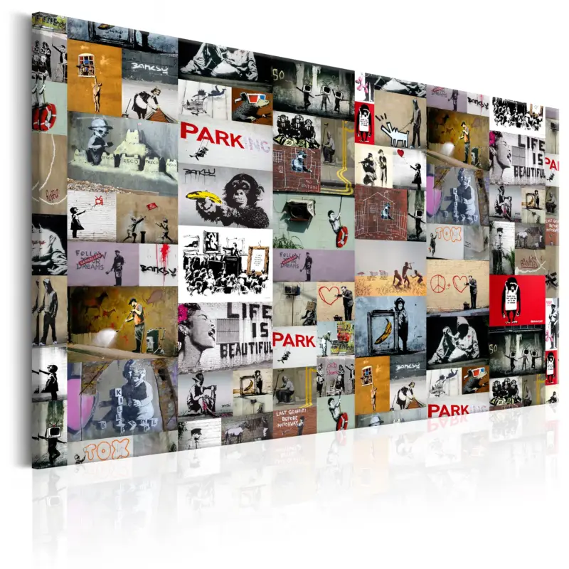 Top Vente Schilderij - Art of Collage: Banksy - 60x40