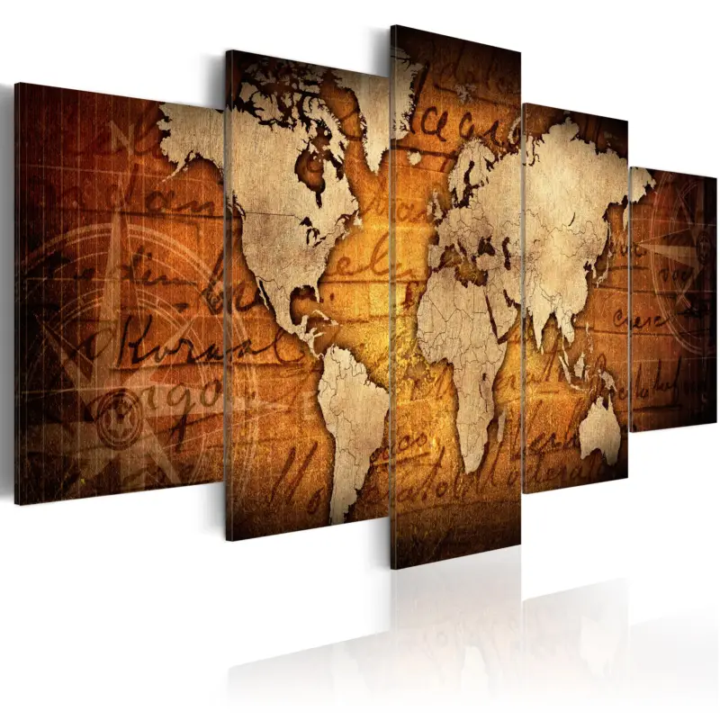 Super Prix Schilderij - Amber Map - 100x50