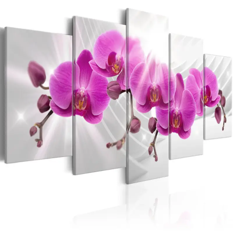 Jusqu’à Épuisement Des Stocks Schilderij - Abstract Garden: Pink Orchids - 100x50