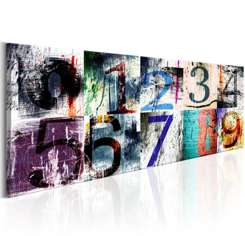 Schilderij - Colourful Numbers - 120x40 Bon Marché
