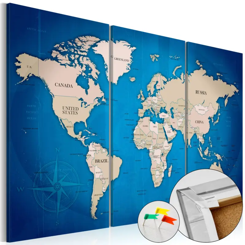 Jusqu’à Épuisement Des Stocks Kurk schilderij - Ink Journey [Cork Map] - 120x80