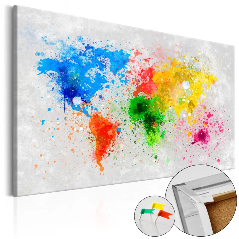 Kurk schilderij - Expressionism of the World [Cork Map] - 60x40 Seulement Aujourd’hui