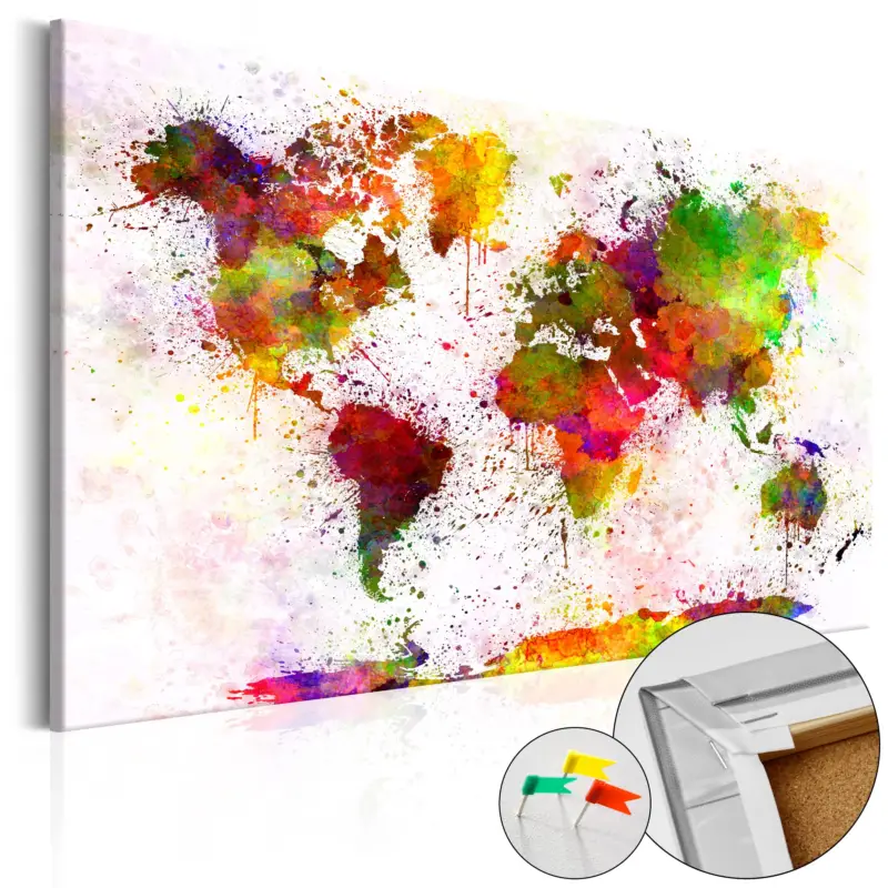 Kurk schilderij - Artistic World [Cork Map] - 90x60 Quantité Limitée