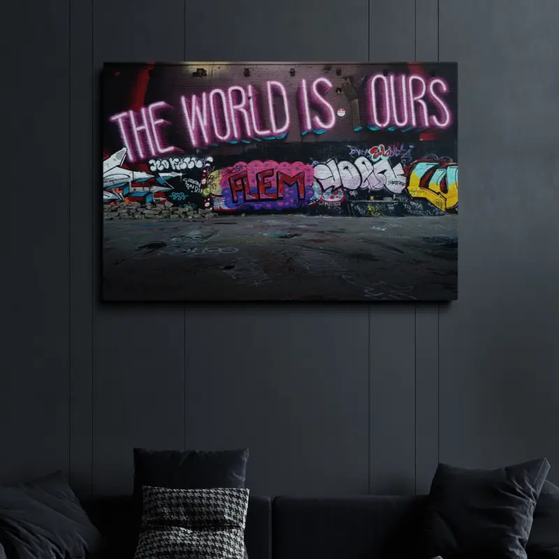 Certifié The World Is Ours Canvas schilderij - 30 x 20 cm