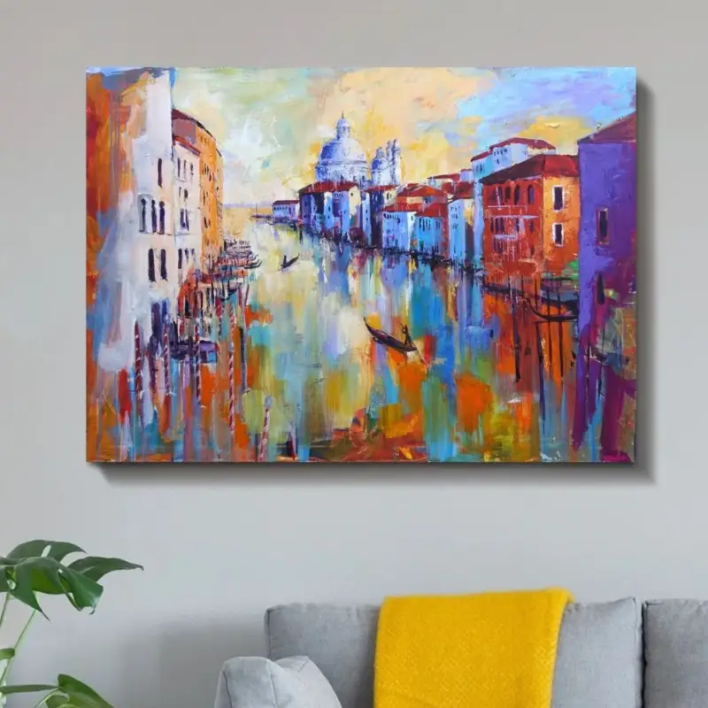 Top Vente Venice By Water Canvas schilderij - 75 x 50 cm