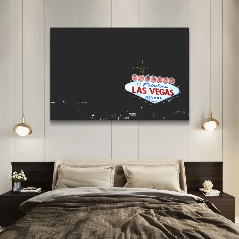 Vente Directe Welcome To Las Vegas Canvas schilderij - 90 x 60 cm
