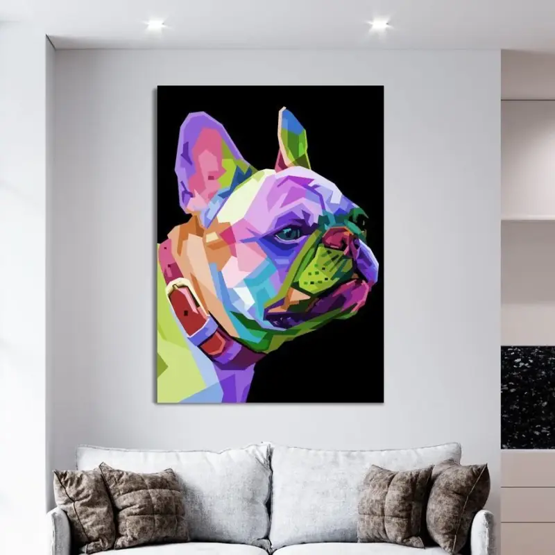 French Bulldog Canvas schilderij - 50 x 40 cm Populaire