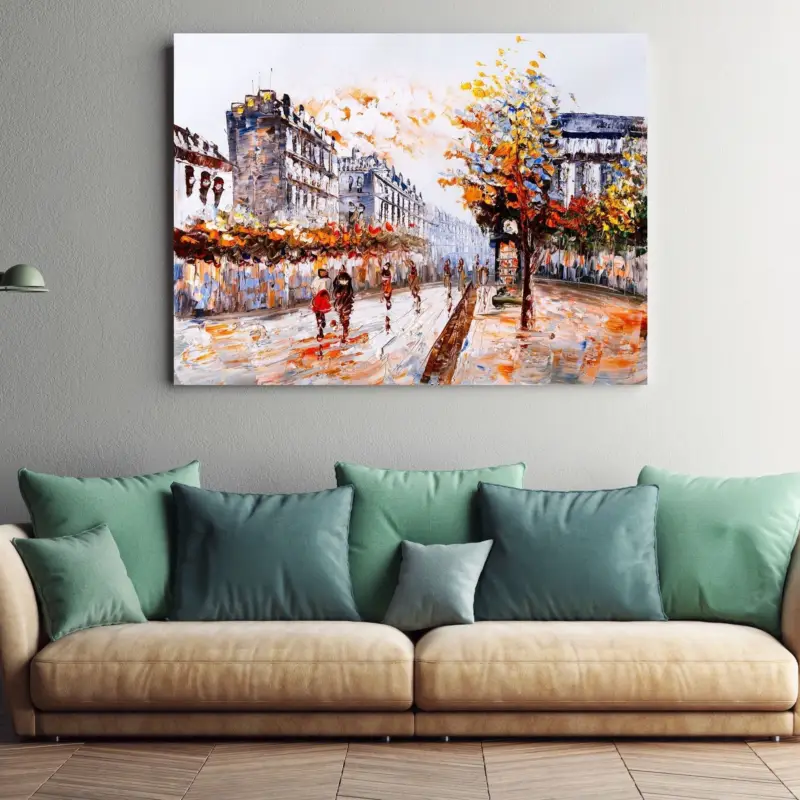 A Walk In Autumn Canvas schilderij - 50 x 40 cm Top Vente