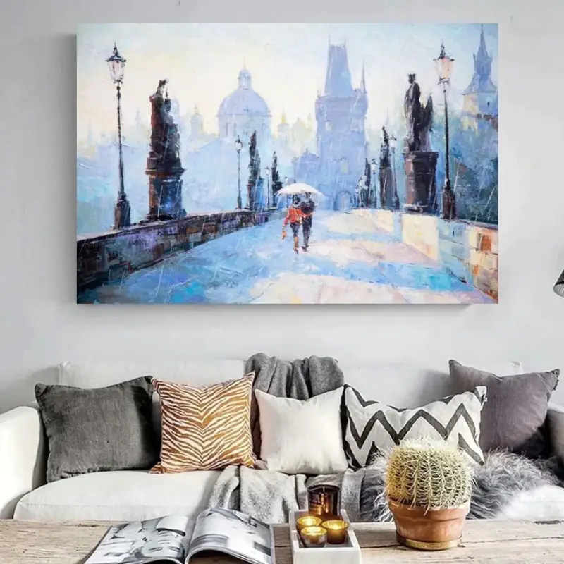 Walking In The Rain Canvas schilderij - 40 x 30 cm Soldes