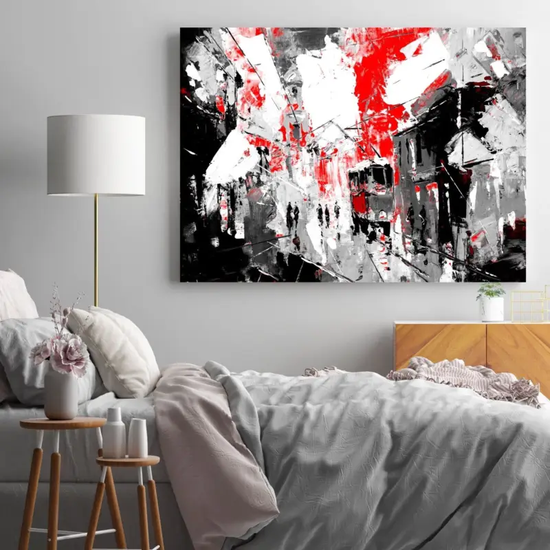 The Tram Canvas schilderij - 75 x 50 cm Populaire