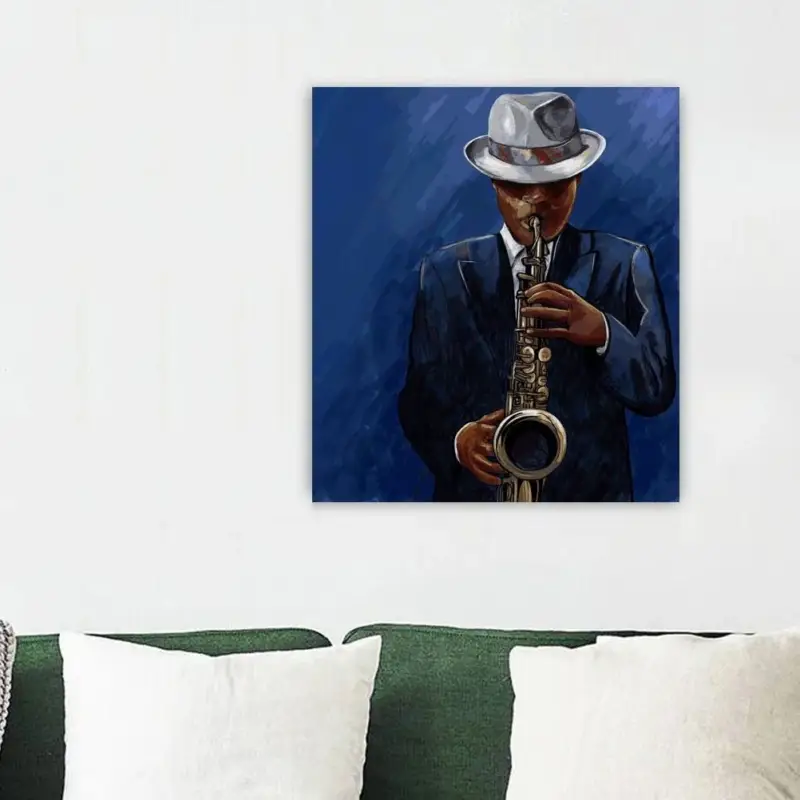 Soldes The Sax Musician Canvas schilderij - 60 x 40 cm