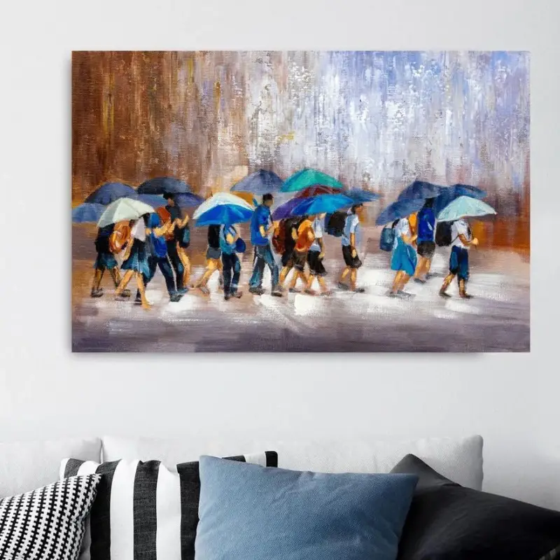 City In The Rain Canvas schilderij - 75 x 50 cm Offre Exclusive