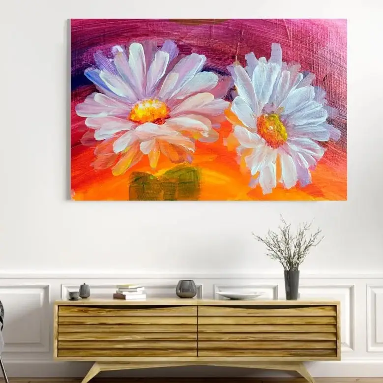 Satisfait Ou Remboursé Fiori Canvas schilderij - 90 x 60 cm