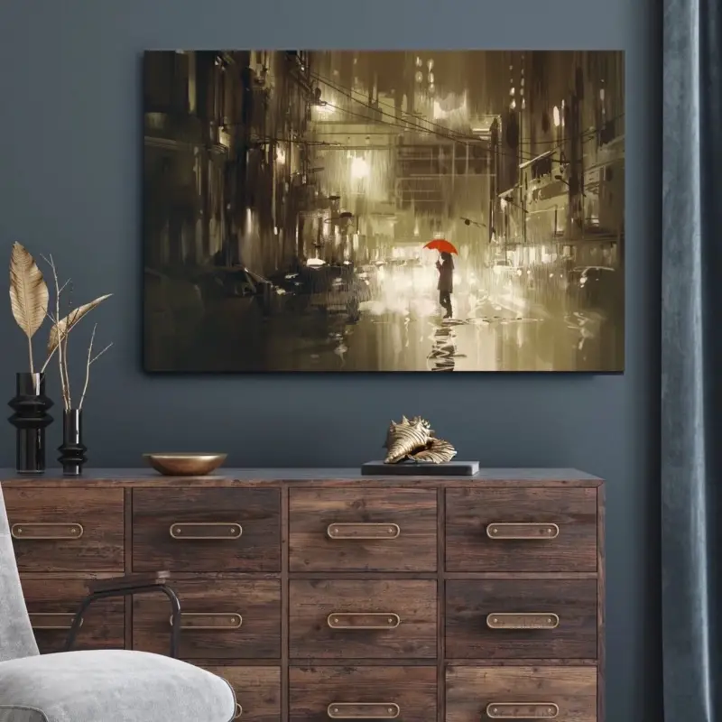 Satisfait Ou Remboursé Noche Canvas schilderij - 90 x 60 cm