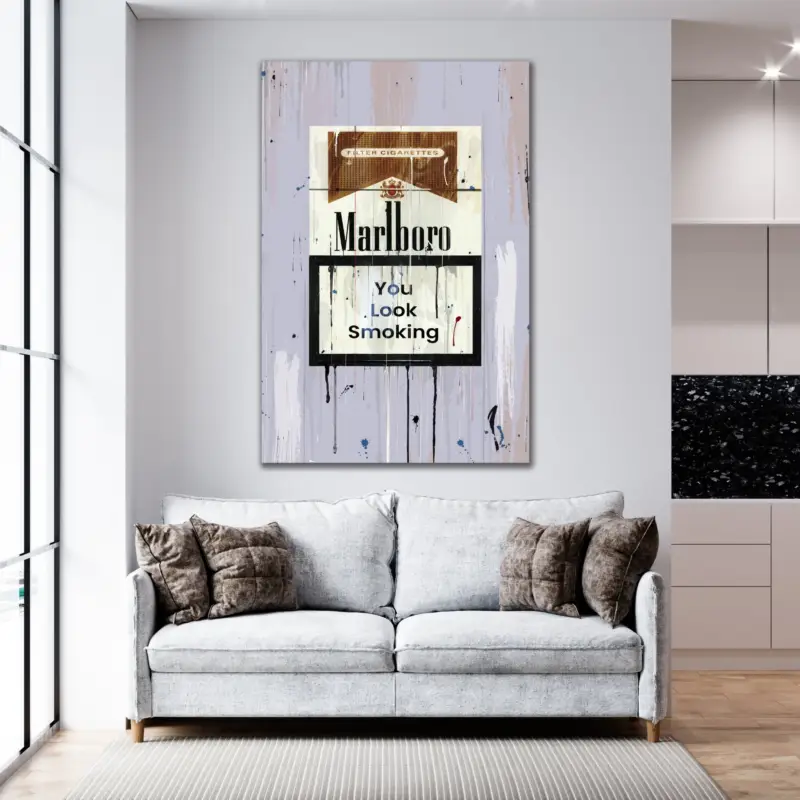 You Look Smoking Canvas schilderij - 90 x 60 cm Vente Directe