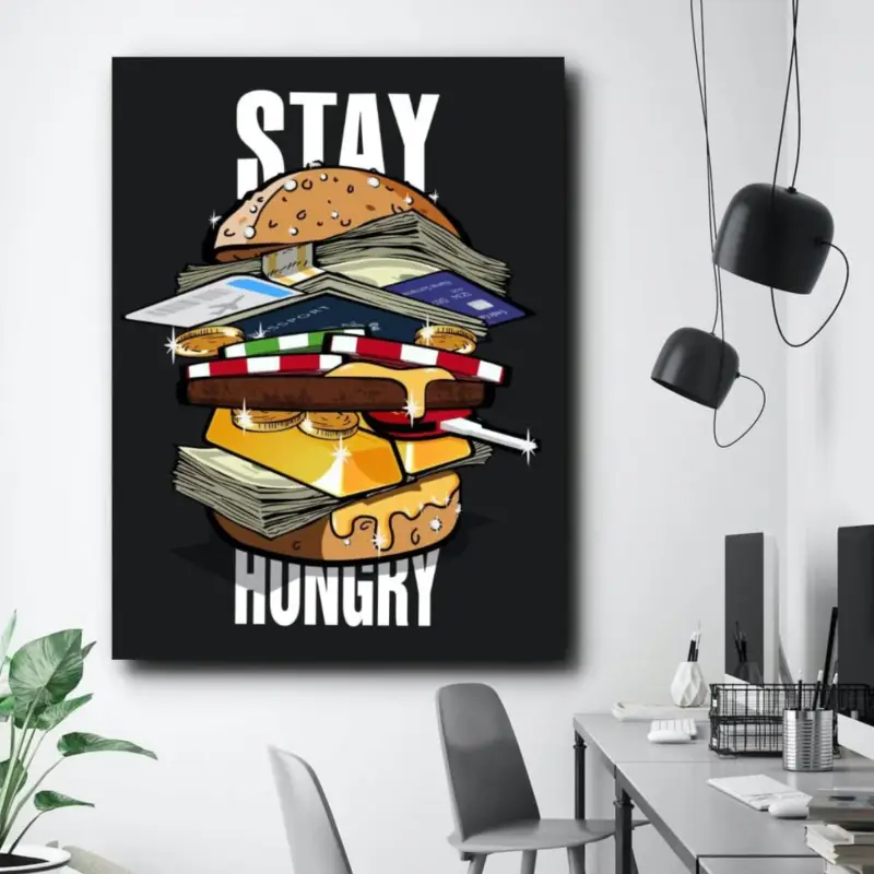 Achat Immédiat Stay Hungry Canvas schilderij - 20 x 30 cm