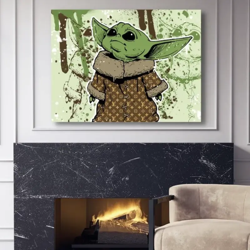 Super Prix Trendy Yoda Canvas schilderij - 50 x 75 cm