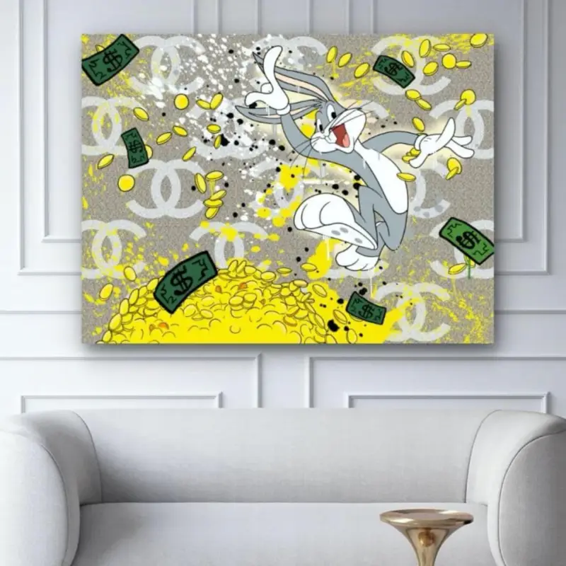 Bugs in the Money Canvas schilderij - 60 x 90 cm Meilleure Vente