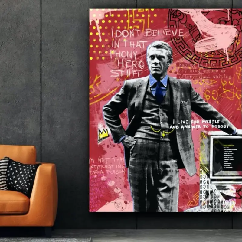 Acheter En Ligne The Great McQueen Canvas schilderij - 40 x 50 cm