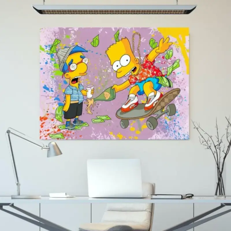 Bart and Milhouse Party Canvas schilderij - 20 x 30 cm Expédié Aujourd’hui