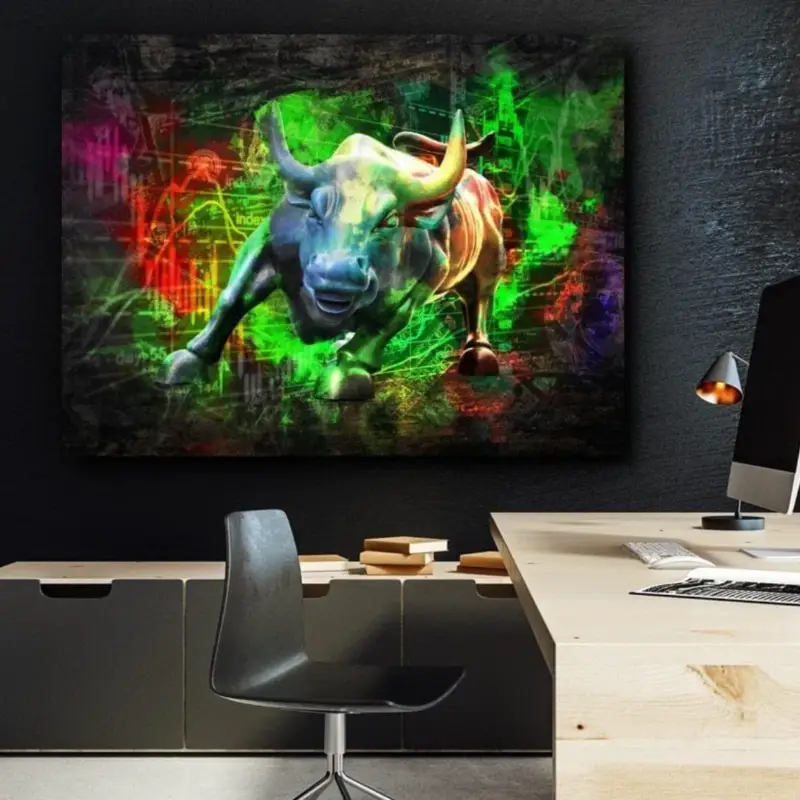 Bon Marché The Charging Bull Canvas schilderij - 60 x 90 cm