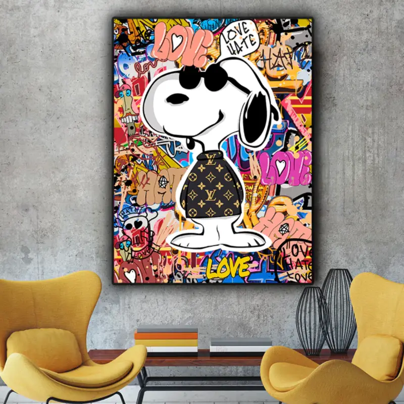 Designer Snoop Canvas schilderij - 50 x 75 cm Achat Immédiat