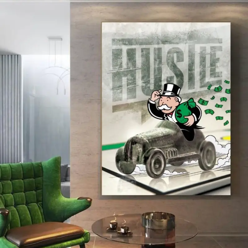 Affaire À Saisir Monopoly Hustle Canvas schilderij - 60 x 90 cm